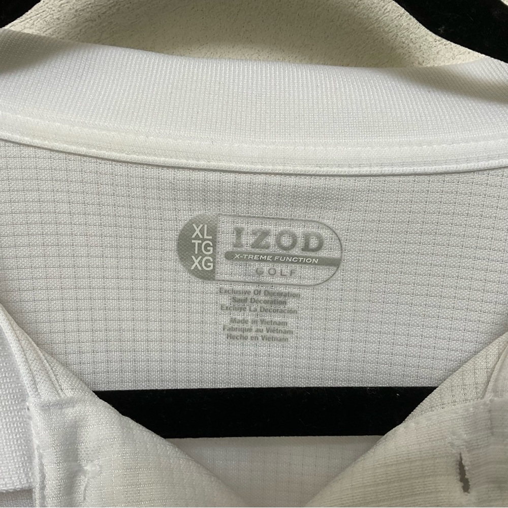 Izod Xtreme Function Golf Quick Dry White Polo Sh… - image 2